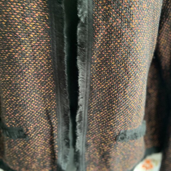 AnneTaylor Factory Red and Black Open Front Cardigan XL - Picture 3 of 9